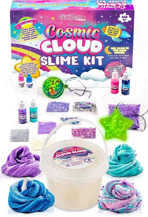 Buy GirlZone Cosmic Cloud Slime Kit, Premade Galaxy Slime Kit for Girls with Cloud Slime, Kids ...