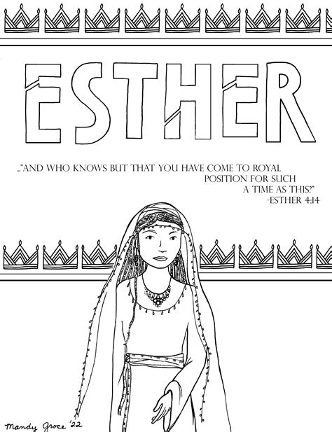 Queen Esther Coloring Page - Ministry To Children