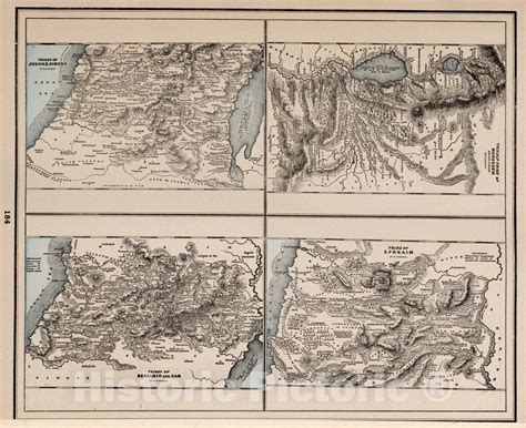 Historic Map : World Atlas Map, Half Tribes of Manasseh. Tribes of ...