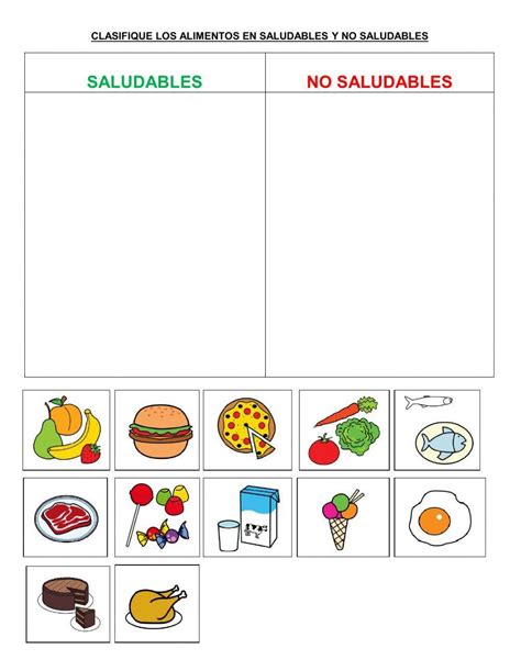 Alimentos Saludables Vs No Saludables Para Niños