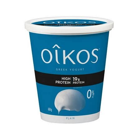 Oikos Fat Free Greek Yogurt, High Protein, Plain, 0% M.F., 650g Greek Yogurt Tub - Walmart.ca