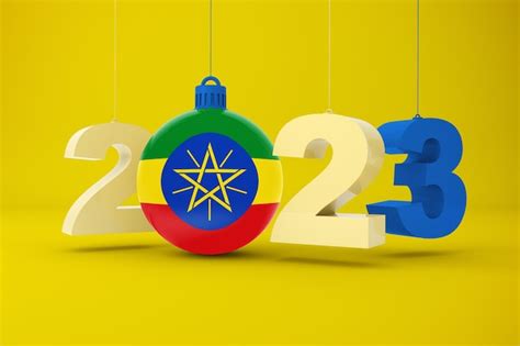 Premium Photo | 2023 year with ethiopia flag