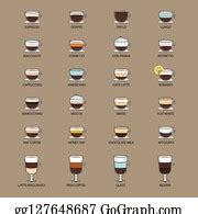 320 Clip Art Infographic Illustration Set Of Coffee Drinks | Royalty Free - GoGraph