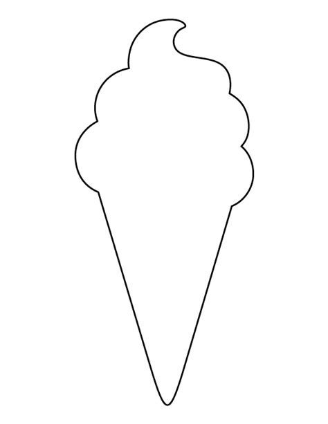 Printable ice cream cone pattern. Use the pattern for crafts, creating stencils, scrapbooking, a ...