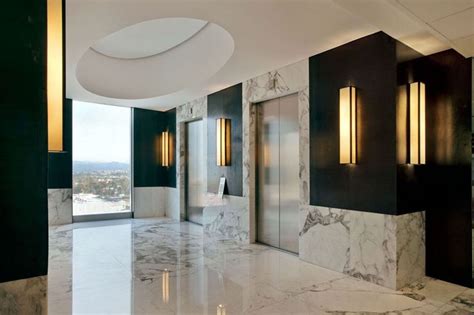 The use of marble in the foyer of this office development lends it an ...