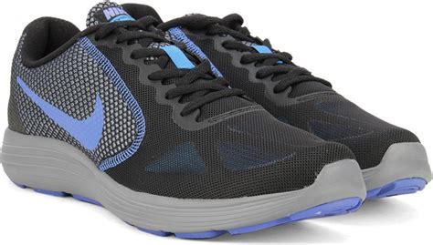 Nike Running Shoes - Buy BLACK/MEDIUM BLUE-COOL GREY-PHOTO BLUE Color ...