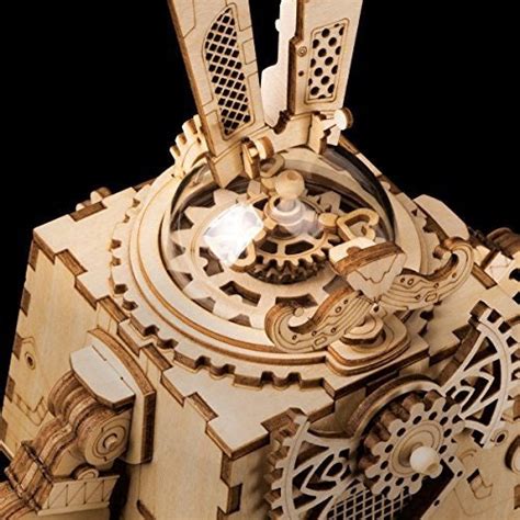 3D Wooden Puzzle Hand Crank Music Box DIY Kit Bunny Steampunk - Etsy