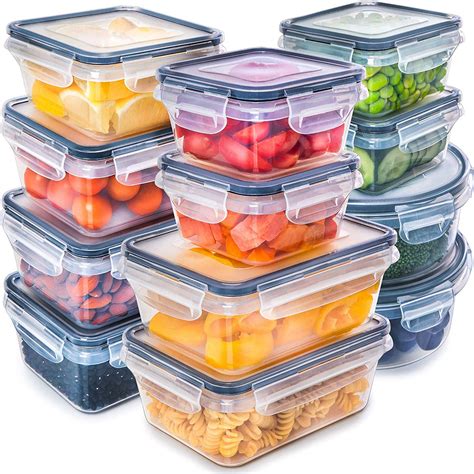 [12-Pack] Food Storage Containers with Lids - Plastic Food Containers ...