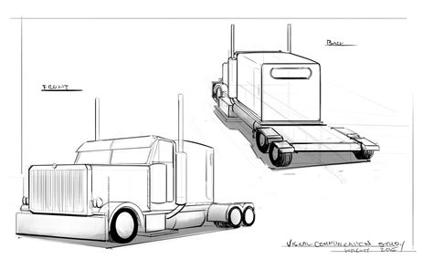 Semi Truck Side View Drawing | Wallpapers Gallery