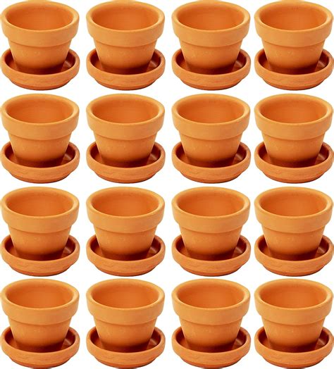 Piccolo vaso terracotta con saucer- Bulk argilla vasi con piattini ...