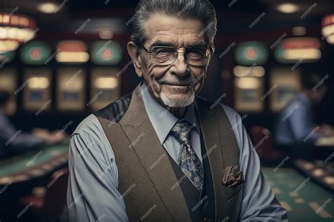 Premium AI Image | A man in a casino with a card table in the background