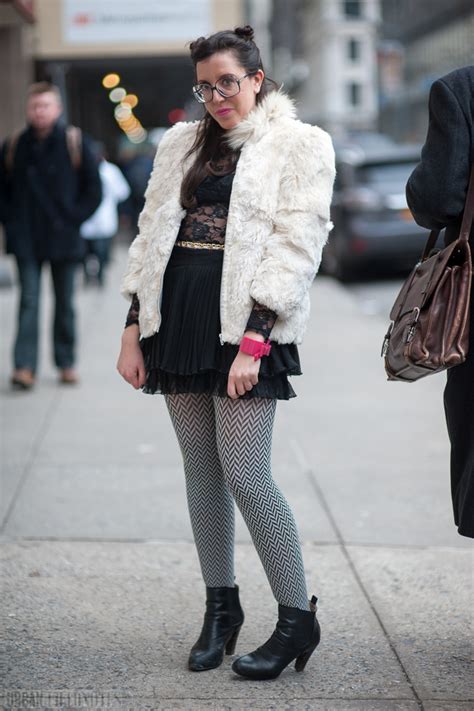 Urban Fieldnotes: New York Street Style: Faux fur and lace, IFBcon