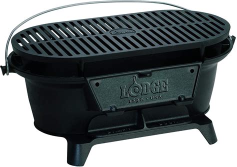 Lodge Cast Iron Sportsman's Grill. Large Charcoal Hibachi-Style Grill ...