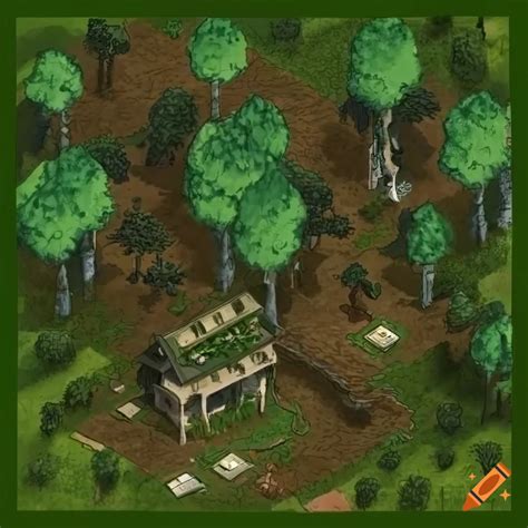 Blank isometric forest world map for rpg game