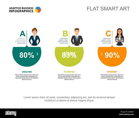 Three circle percentage diagram. Creative infographic design, step ...