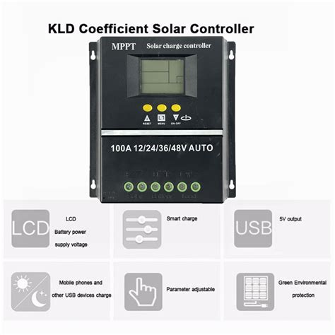 KLD Solar Charge Controller MPPT Dual USB Auto 12V/24V/36V/48V 100A - SY48100A - Black ...