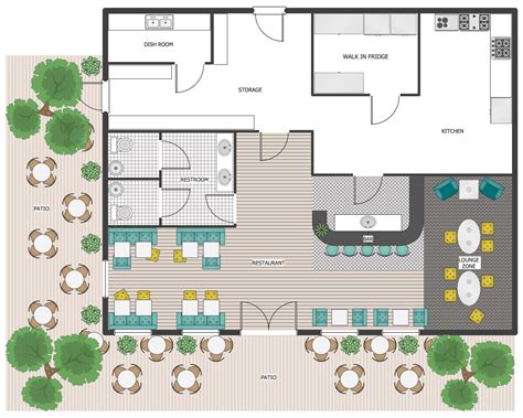 Cafe and Restaurant Floor Plan Solution | ConceptDraw.com | Restaurant Furniture Layout