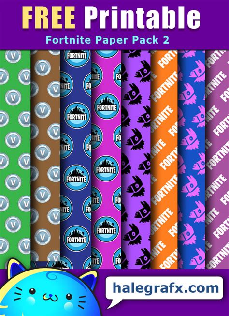 FREE Printable Fortnite Digital Paper Pack 2