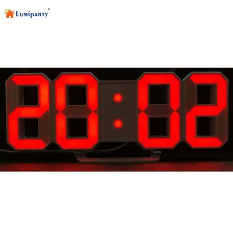 LumiParty Modern Digital LED Wall Clock Table Desk Night Electric Clock ...