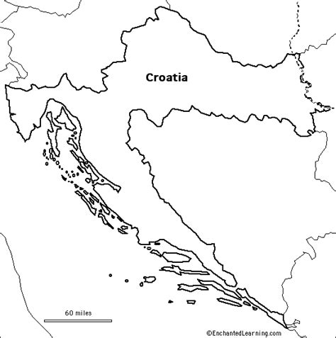 Outline Map Research Activity #1 - Croatia - EnchantedLearning.com