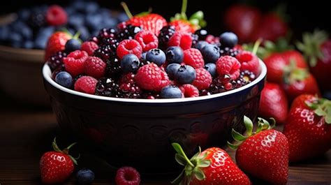 Premium AI Image | berries HD 8K wallpaper Stock Photographic Image