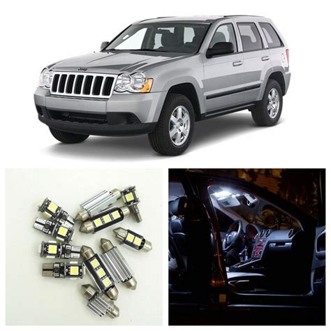 12pcs Canbus White Car LED Light Bulbs Interior Package Kit For 2005 2010 Jeep Grand Cherokee ...