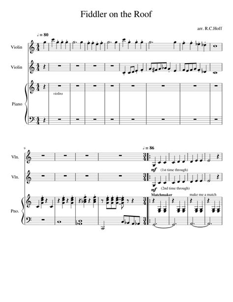 Fiddler on the Roof (updated) Sheet music for Violin, Piano | Download free in PDF or MIDI ...