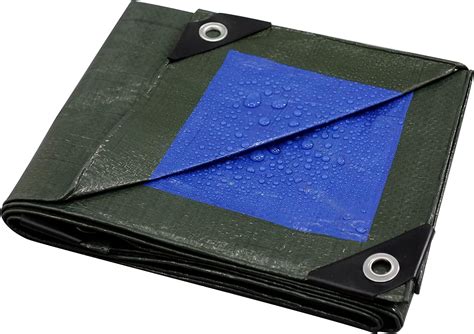 TARPAL 3x3 Small Tarp Waterproof 6mil (2 Pack) Green tarps Multipurpose ...