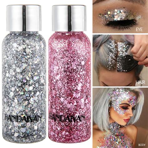 Holographic Body Glitter Festival Makeup Glitter Gel Face Hair Lip ...