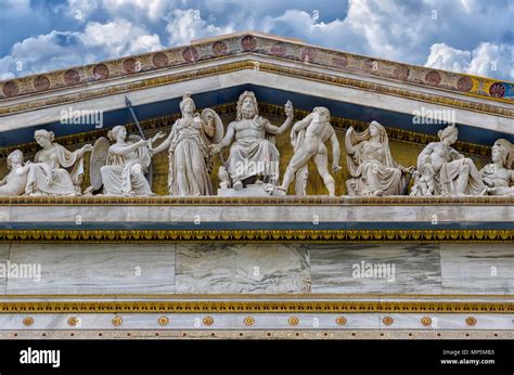 Athens, Attica-Greece.Detail of the multi-figure pediment sculpture, on the theme of the birth ...