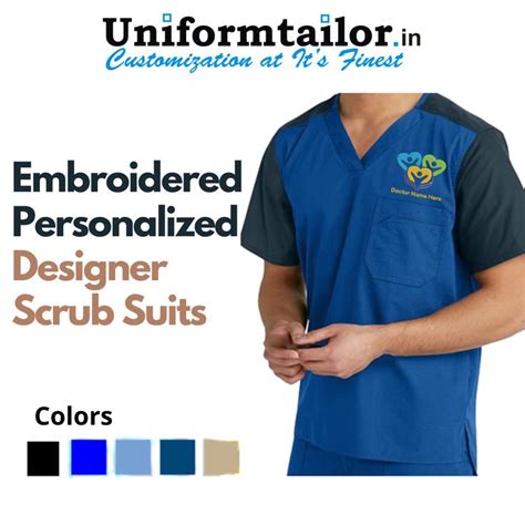 Personalized Embroidered Designer Scrub Suits With Your Logos & Names ...