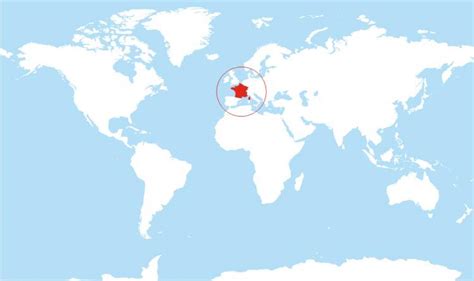 France on world map - France in map of world (Western Europe - Europe)