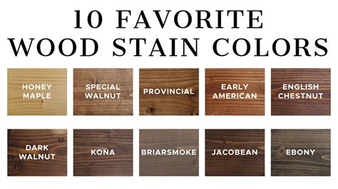 10 Favorite Wood Stain Colors - YouTube