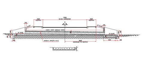 Carriageway Road Section Drawing - Cadbull