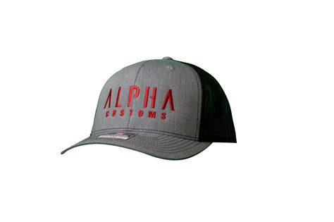 Red Logo Trucker Hat – Alpha Customs