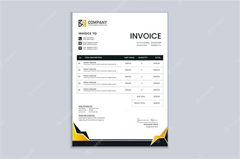 Premium Vector | Invoice mockup with template design