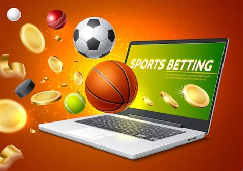 Premium Vector | Online sports betting with realistic laptop with ...