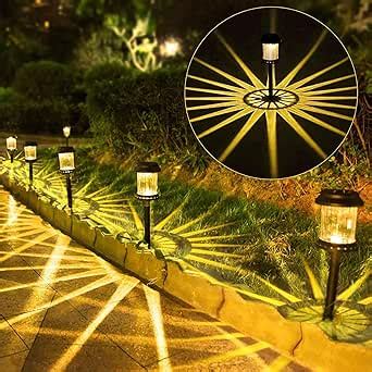 Outdoor Solar Pathway Lights,6Pack IP67 Waterproof Decorative LED Landscape Lights,Solar Powered ...