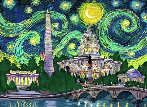 Starry Night in Washington DC Digital Art by Frank Harris - Pixels