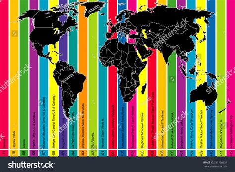 Background World Map Colorful Time Zones Stock Illustration 321299537 | Shutterstock