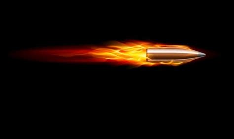 Bullet vector. Bullet in fire. Vector | Free Download