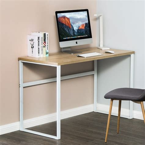 Homury Computer Desk Office Desk Wood Study Writing Soho Desk Table for Home Office,White ...