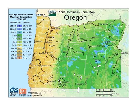 Oregon USDA Plant Hardiness Zone Map - Ray Garden Day