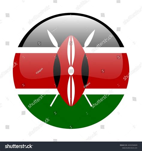 Kenyas Flag Standard Colors Circular Icon Stock Vector (Royalty Free ...