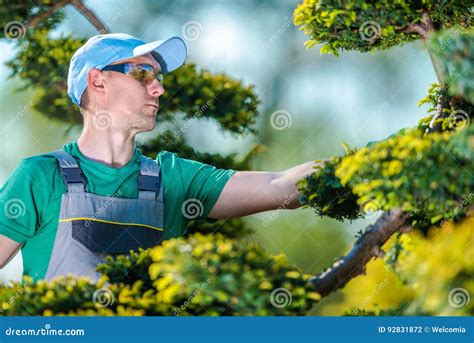 Gardener Work. Professional Gardener With Gardening Tools. Happy Bearded Man In Garden. Eco-farm ...