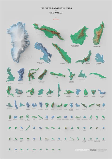 The World’s 100 Largest Islands, Side by Side - Vivid Maps