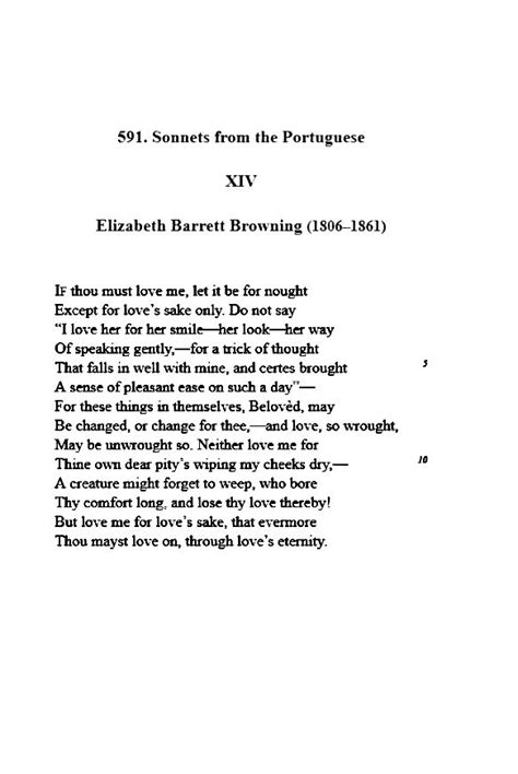 Sonnets From the Portuguese XIV, Elizabeth Barrett Browning | Literary quotes, Sonnets ...