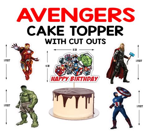 Superhero Avengers Birthday Cake Topper Template Printable DIY Bobotemp | lupon.gov.ph
