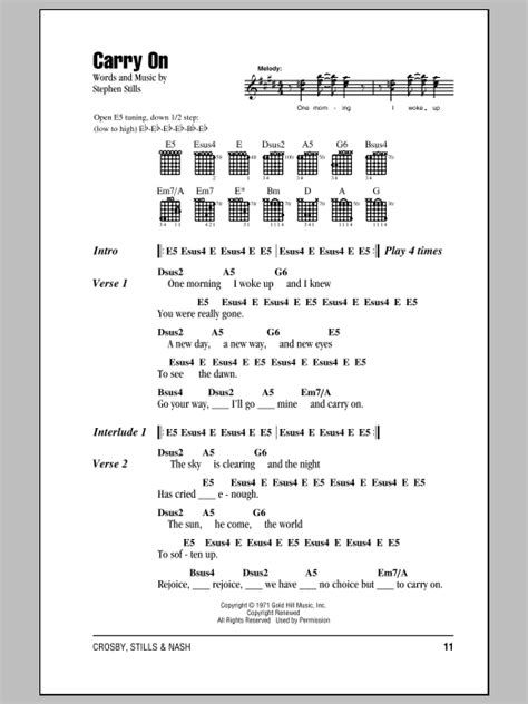 Carry On by Crosby, Stills & Nash - Guitar Chords/Lyrics - Guitar ...