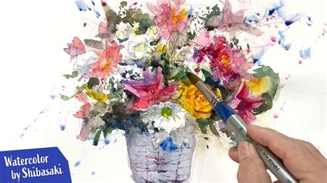 Healing Watercolor Art | flower bouquet painting - YouTube